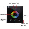 DC12V-24V Interruptor de panel táctil montado en la pared Controlador de RGB RGBW a todo color para tira de iluminación LED, Negro